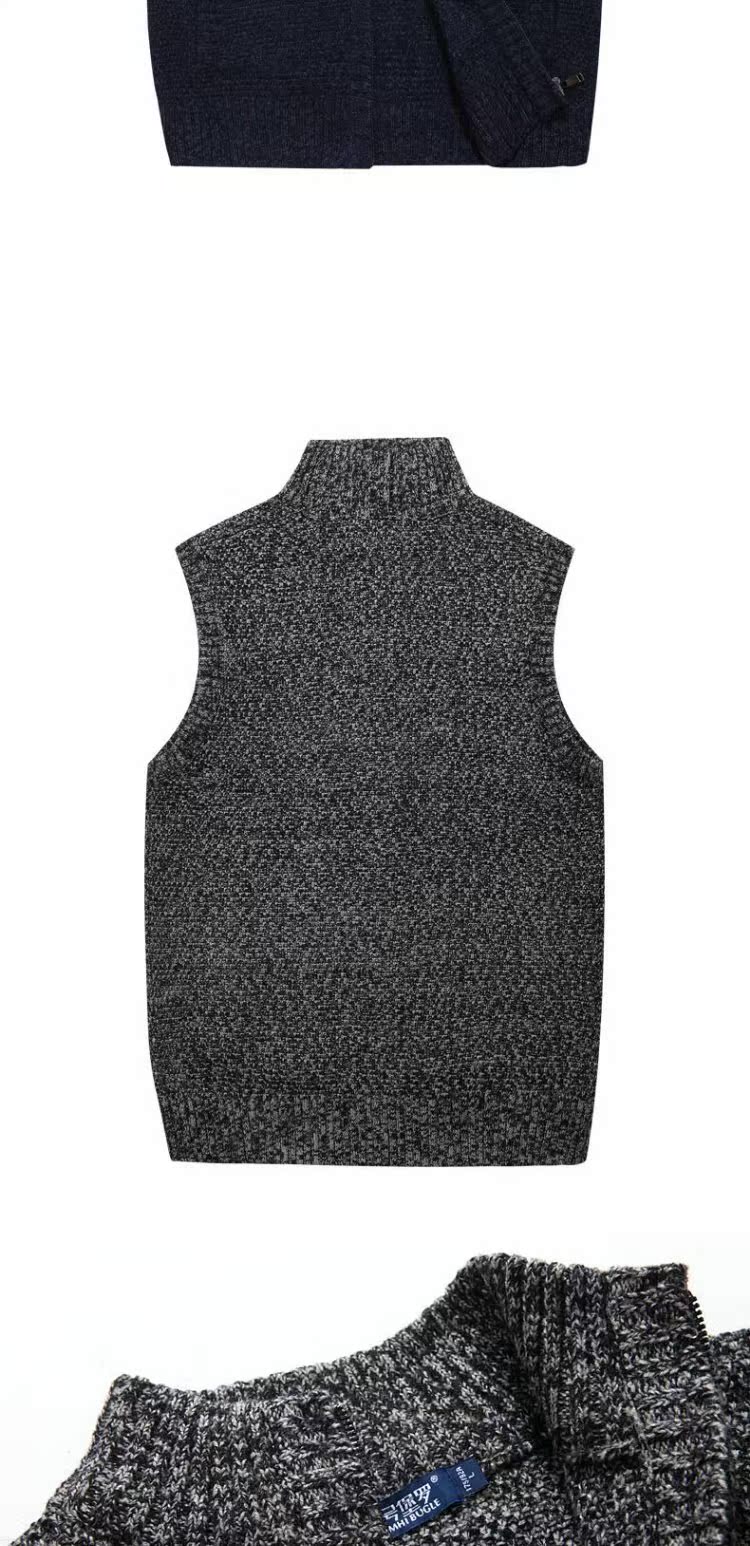2018 mùa thu mới đứng cổ áo không tay đan áo len nam áo len mỏng vest nam áo len nam cardigan nam 