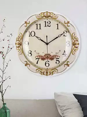 European-style clock Nordic wall clock mute pastoral bedroom clock personality creative fashion living room modern simple wall watch