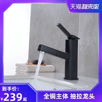 Home improvement basin All copper body Hot and cold water faucet washbasin washbasin with hand spray mixing valve