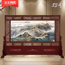  Chinese solid wood company hotel office unit partition screen Entrance hall Living room entrance seat screen Great Wall