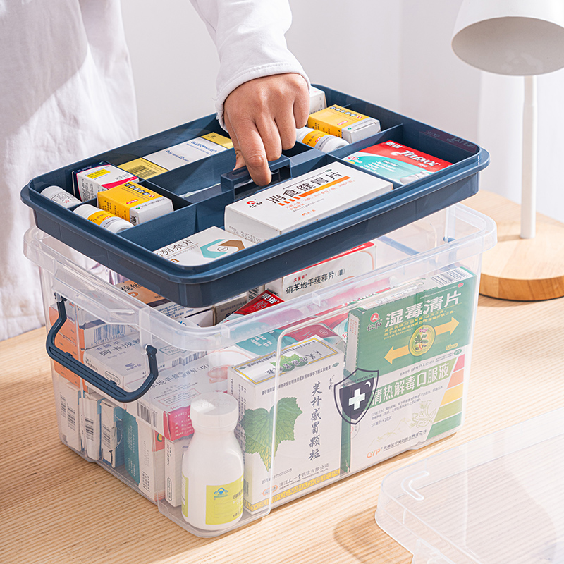 Home Secret Large Number of Medicine Boxed Multilayer Medical Emergency Medicine containing box Home Plastic children Small medicine box Out of consultation-Taobao