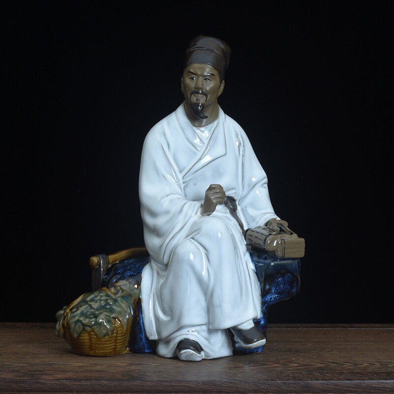 Li Shizhen Ceramic Statue Ornaments Historical Figures Sculpture Porcelain Health Care Hall Traditional Chinese Medicine Hall Pharmacy Decorative Decoration Medicine King