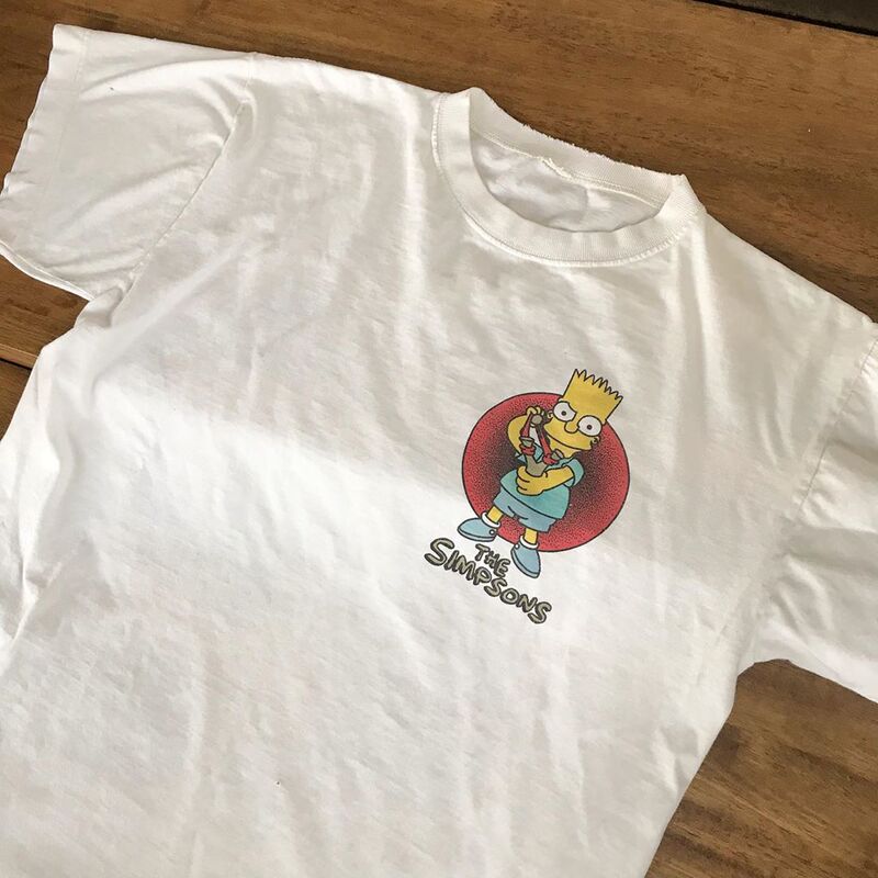 The Simpsons the Simpsons Cartoon Animation Short-Sleeved Men's and Women's Vtg High Street American Casual Trendy Brand T-Shirt