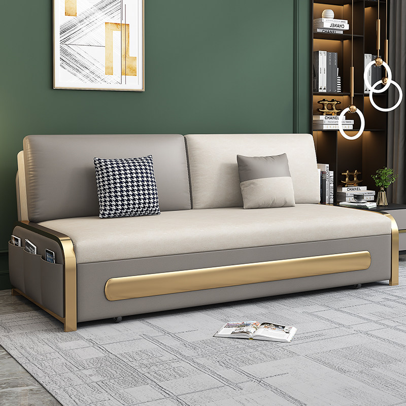 Sofa Bed Foldable Small Outdoor Living-room Multifunction Light Lavish Balcony Single Double Tech Cloth 1 m 2 Storage Dual-use-Taobao