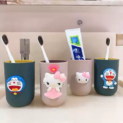 Plastic cartoon wash cup home brushing Cup creative cute cylinder cup couple convenient student mouthwash Cup