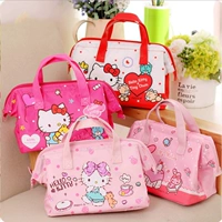 Hello Kitty Creative Hộp ăn trưa Túi hoạt hình Túi tote dễ thương Túi Bento Gói Sinh viên di động Hộp cơm trưa không thấm nước - Hộp cơm điện sưởi ấm hộp cơm cắm điện golmes