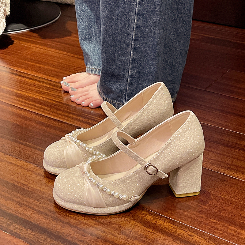 Mary Jane Shoes for Women, 2026 Spring New Style, Comfortable High Heels, Wedding Shoes to Match Dresses, French-Style Chunky Heel Pumps Mary Jane Shoes for Women, 2026 Spring New Style, Comfortable High Heels, Wedding Shoes to Match Dresses, French-Style Chunky Heel Pumps