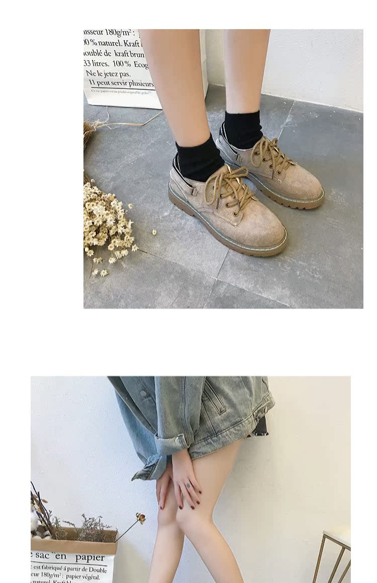 Giày nữ mùa thu 2018 mới giúp thấp Giày Martin Giày nữ đế bệt giày thể thao nữ nike