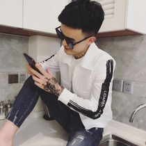 Net red ins jacket mens autumn fashion trend brand handsome slim-fit shaking sound social people spirit boy clothes Long-sleeved coat