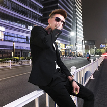 Casual suit suit Mens small suit Korean slim light cooked wind Mens set Hair stylist fried street two-piece set