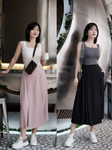 介面 Трехмерная небольшая дизайнерская длинная юбка, по фигуре, средней длины