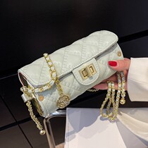 Han Dai Lingge small bag womens 2022 spring and summer new chain shoulder bag niche design ins messenger cylinder bag