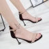 Mùa hè 2019 mới đẹp với sandal hở ngón Phiên bản Hàn Quốc của khóa từ giày cao gót hoang dã gợi cảm với giày nữ