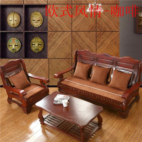 Dày đơn đôi ba mảnh sofa đệm gỗ gụ đệm đệm đệm có thể tháo rời và có thể giặt nệm lót ngồi bệt