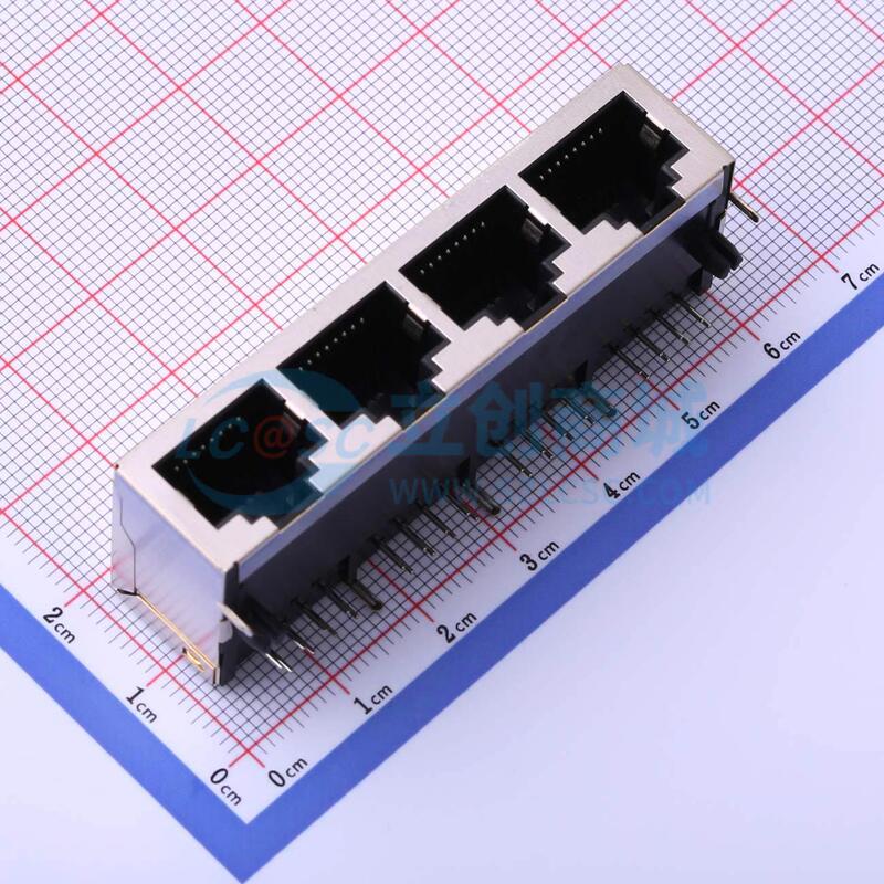 Ethernet Connector (Rj45 Rj11) Hc-Rj45-059-4-4 Plug-In Rj45 Socket 4 with Screen