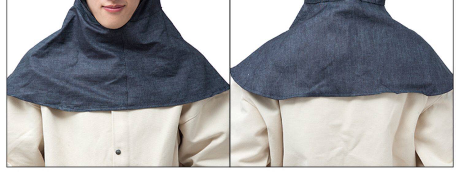 Защитные приспособления для головы 劳保牛仔风帽工地防尘帽搬运干活带披肩工作带眼镜透气打磨男女士