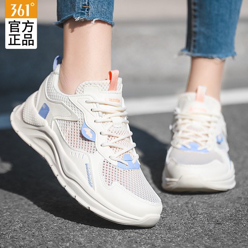 361 ° Women Shoes Running Shoes Women's Summer Single Net Face Breathable Thin women's shoes Shock Absorbing Light Sports Netting Shoes