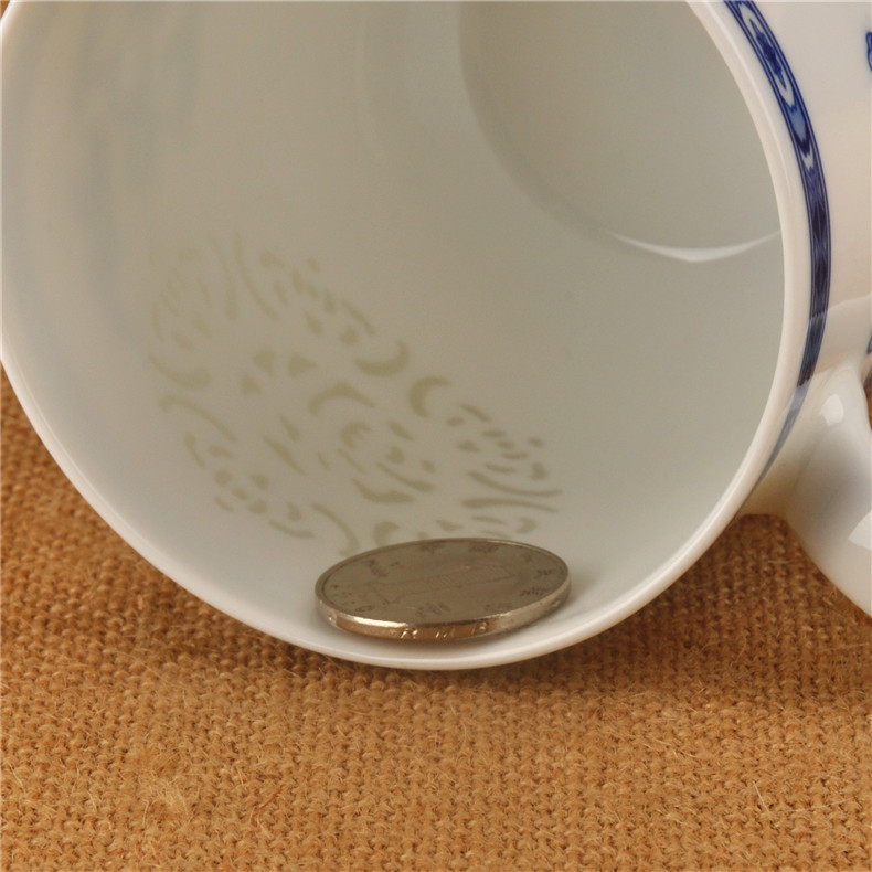 Mud of jingdezhen ceramic porcelain teacup take office cup and cup with cover glass gifts