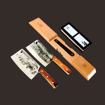 Shen Yes baby latte hand-forged Wenwu double kitchen knife sliced bone with whipped stone sharpening knife holder