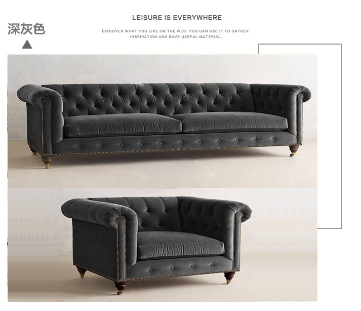 Miễn phí vận chuyển ánh sáng sang trọng Mỹ sofa vải nhung retro phòng khách châu Âu đơn giản Châu Âu tân cổ điển chút ba rửa - Ghế sô pha sofa giường thông minh