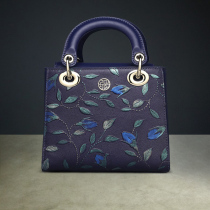 Pmsix retro Republic of China style casual womens bag embossed womens stereotyped handbag first layer cowhide messenger bag genuine leather