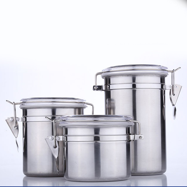 Household moisture-proof and mildew-proof sealed cans tobacco shreds moisturizing jars stainless steel small, medium and large-capacity cigarette boxes and tea storage tanks