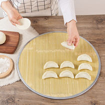 Double-sided bamboo dumpling curtain home round dumpling mat table mat bamboo cover curtain pasta curtain dumpling tray mat