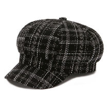 Korean version of the octagonal hat lady spring and autumn plaid beret middle-aged and elderly sun hat winter warm painters hat