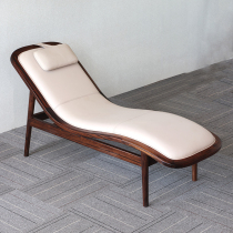 Light luxury modern chaise longue chair curved sofa chair small apartment living room Chinese style lounge chair hotel ebony wood beauty couch