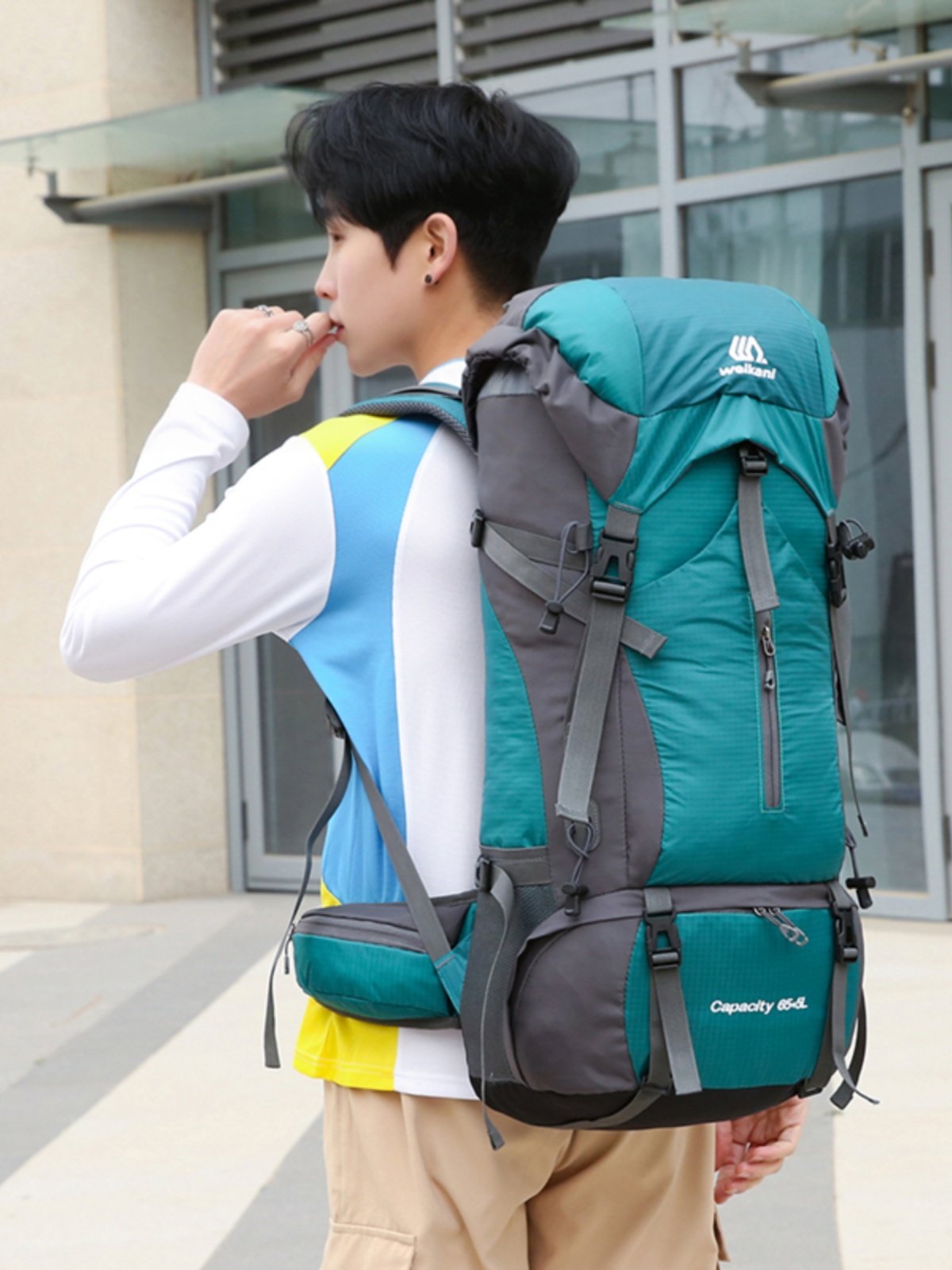 Outdoor Large-Capacity Mountaineering Bag 65+5 Liters Multi-Functional Camping Tent Hiking Water-Repellent Travel Backpack