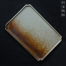 Chu Mo Pottery Society Jingdezhen handmade lone kiln change pot tea tray Fruit plate heart plate One thing one shot