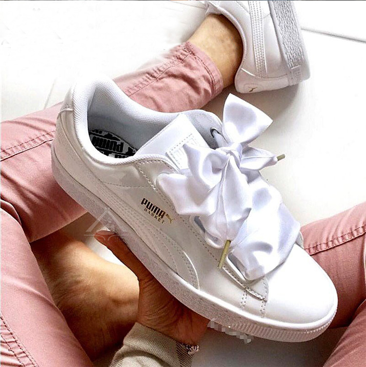 Puma rihanna nơ trắng ruy băng trắng tinh khiết mặt da giày nữ 363073-02 giày the thao nữ sneaker