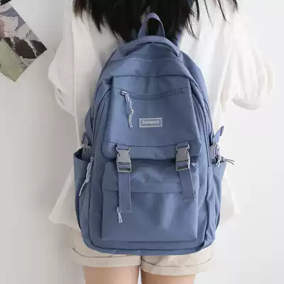 NR Sen department solid color large capacity backpack female Korean version of the wild school bag middle school students junior high school students backpack male college students