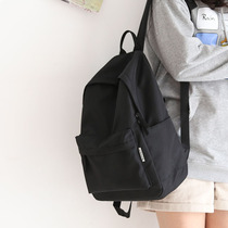NR Joker solid color large capacity backpack mens shoulder bag female Korean version of simple schoolbag female college student backpack female shoulder