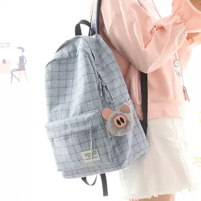 NR fashion cotton and linen plaid shoulder bag female 2019 new school bag female Korean high school student large capacity shoulder bag