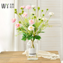  Simulation rose small flower hibiscus rose bouquet Living room dining table decoration flower floral decoration fake flower silk flower