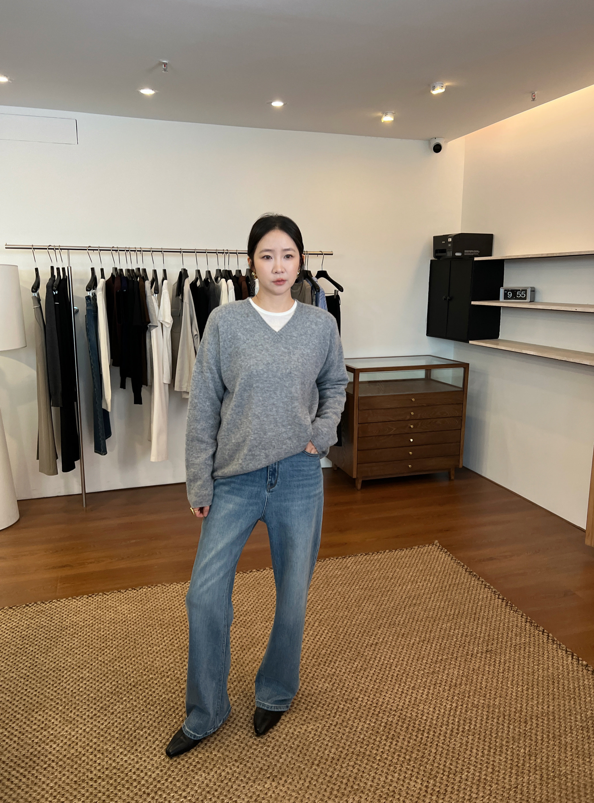 widelia узкие прямые универсальные стройнящие джинсы женские осень 2024 новинка стирка свободные повседневные длинные брюки