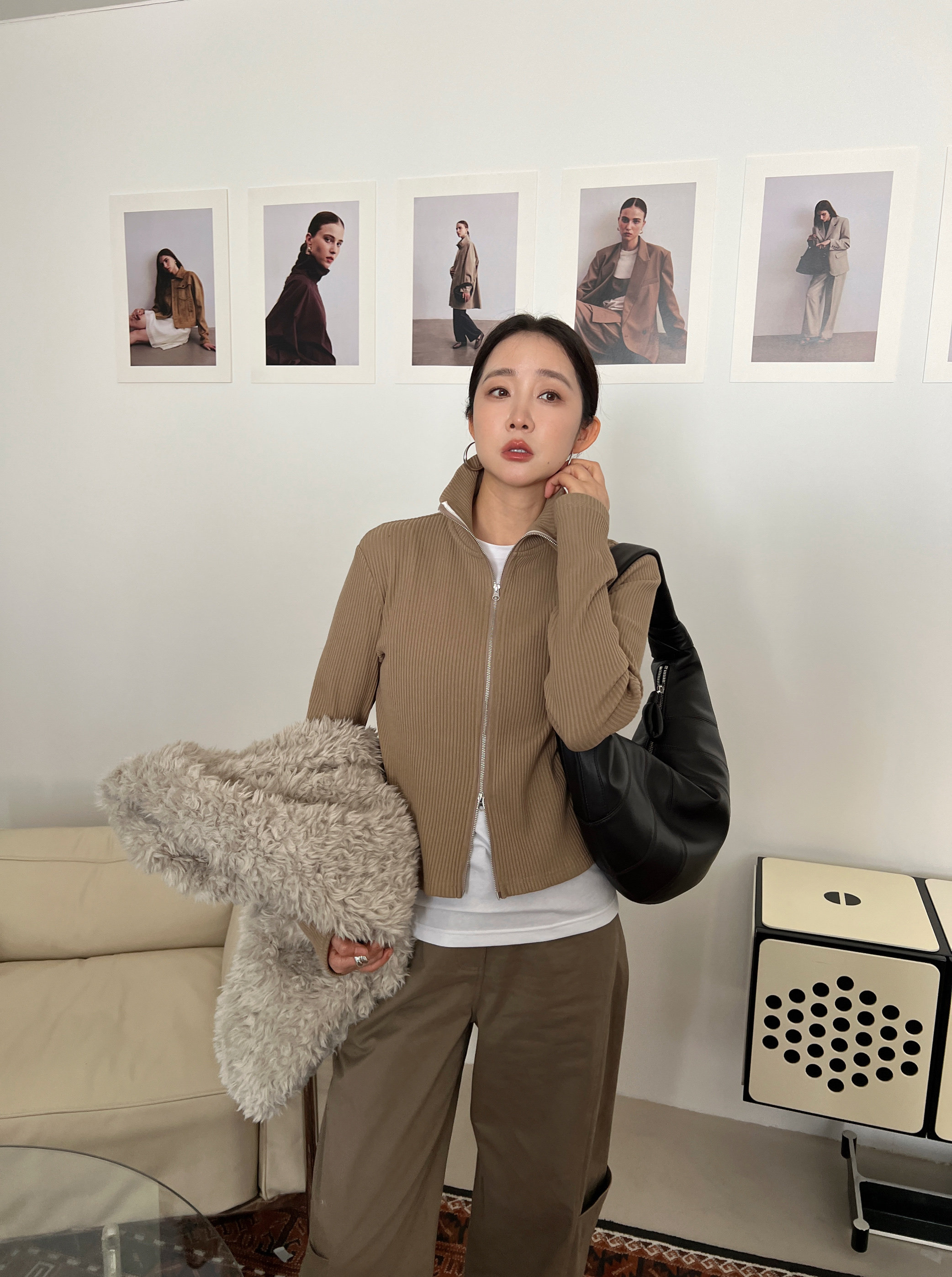 widelia куртка женская с двойной молнией повседневная приталенная короткая весна 2025