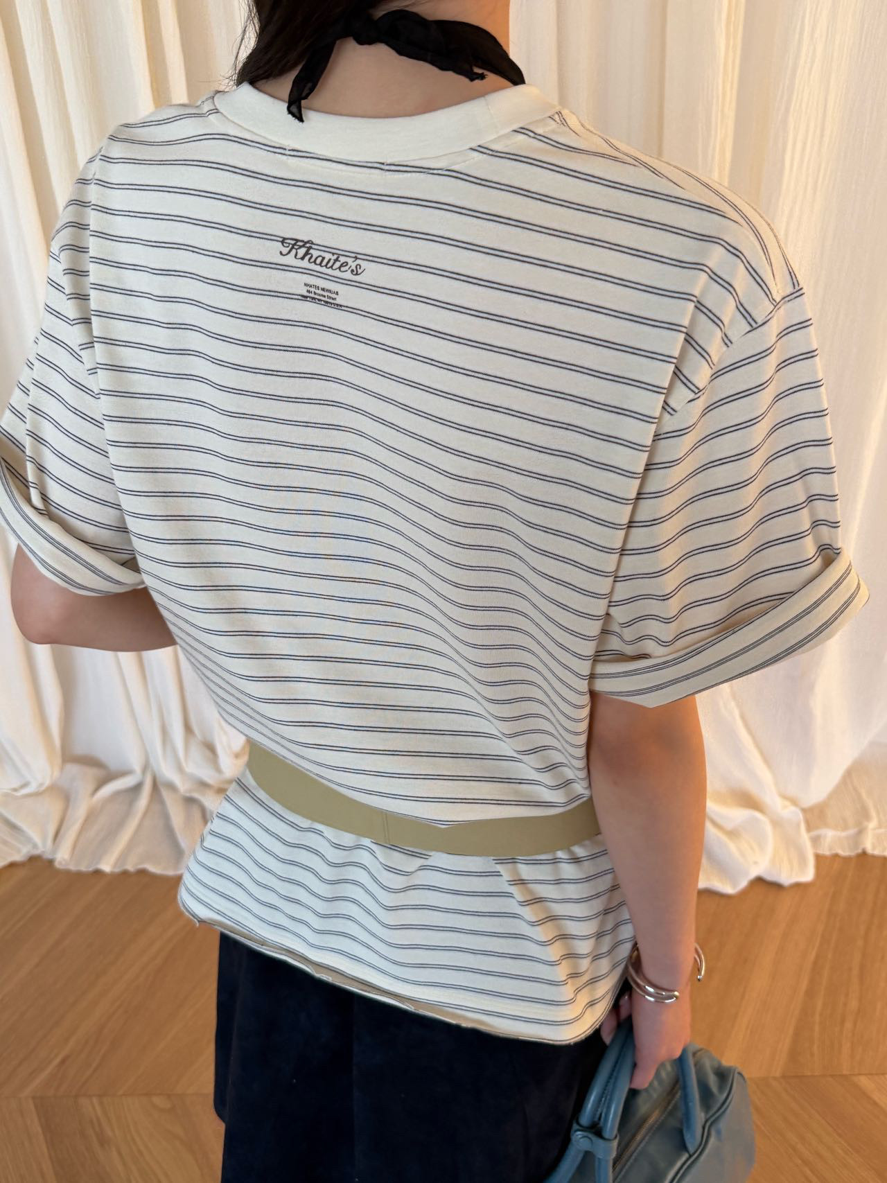 waitmore футболка женская с короткими рукавами в полоску контрастных цветов корейский стиль весна 2026