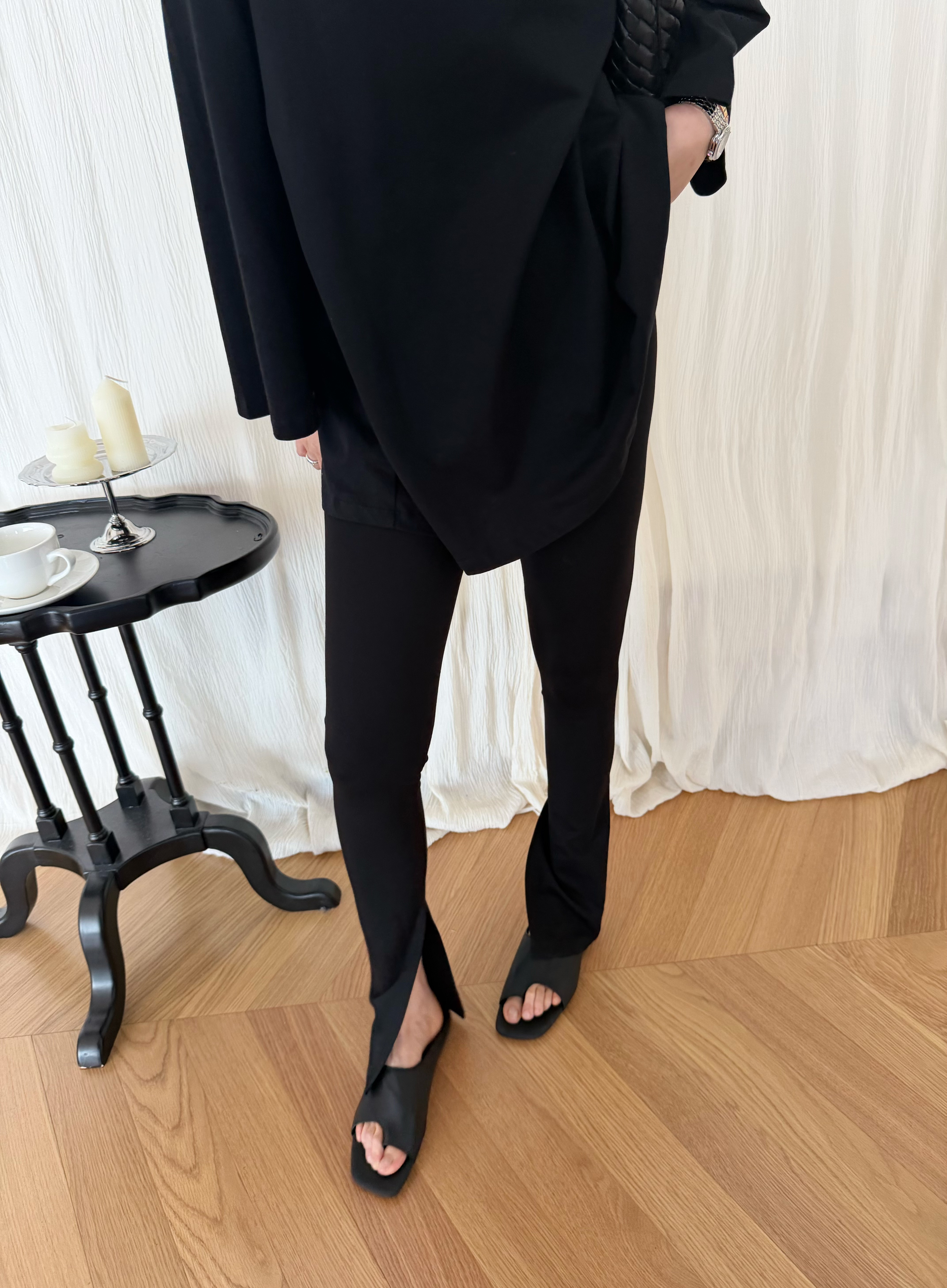 widelia женские леггинсы с высокой талией универсальные длинные базовые стройнящие с разрезами повседневные эластичные обтягивающие