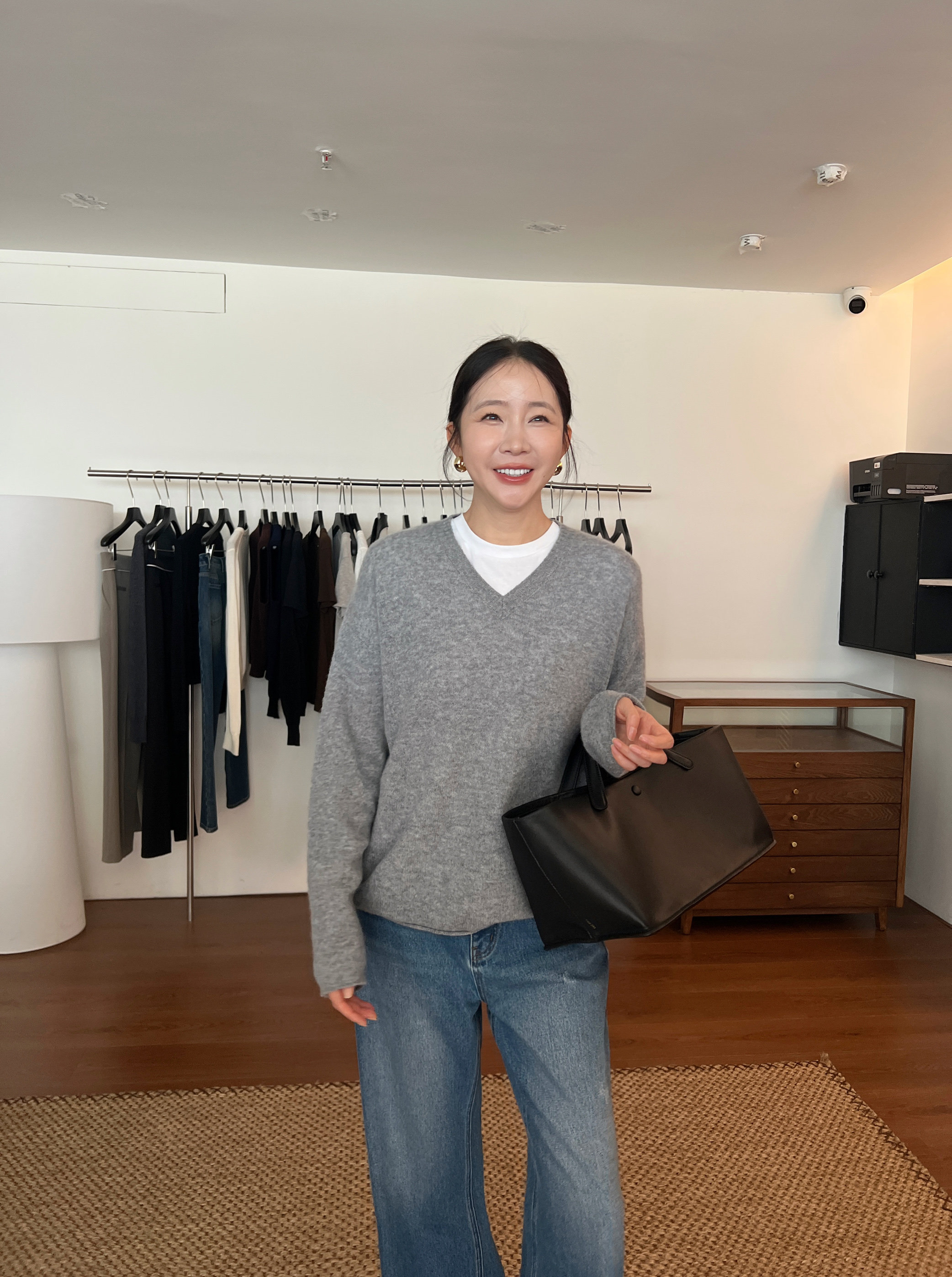 widelia свободная универсальная повседневная футболка 2024 осень круглый вырез однотонная стройнящая базовая майка