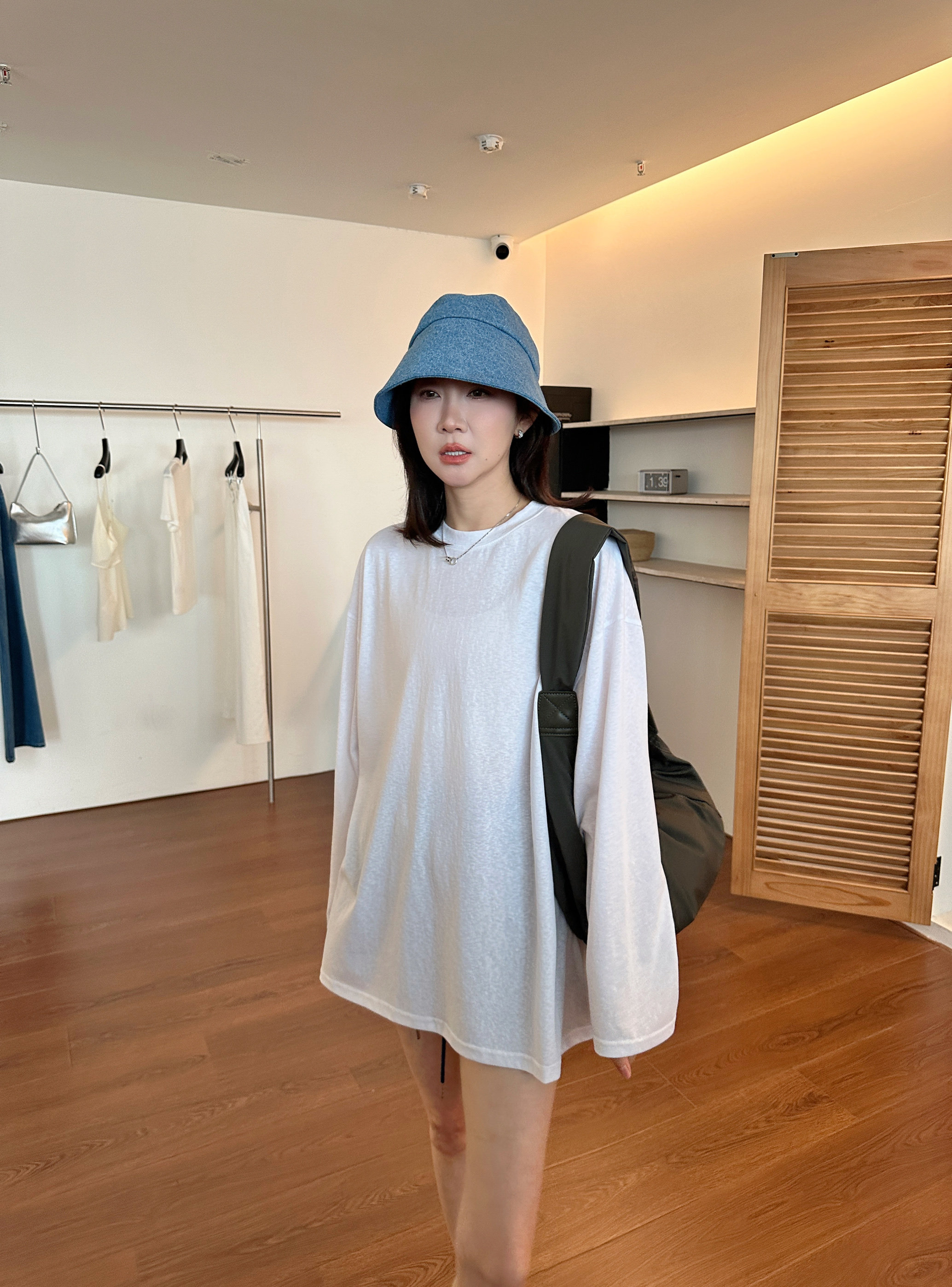 widelia свободная простая солнцезащитная футболка с круглым воротом 2026 летняя свободная мягкая дышащая универсальная повседневная женская блузка