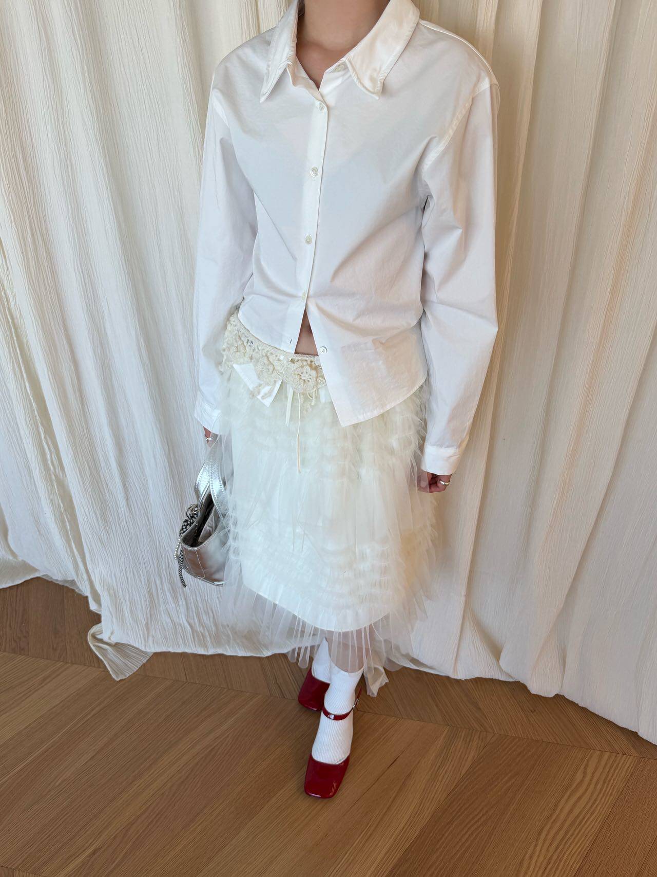 waitmore Многослойная фатиновая юбка-миди с высокой талией, весна-лето 2026