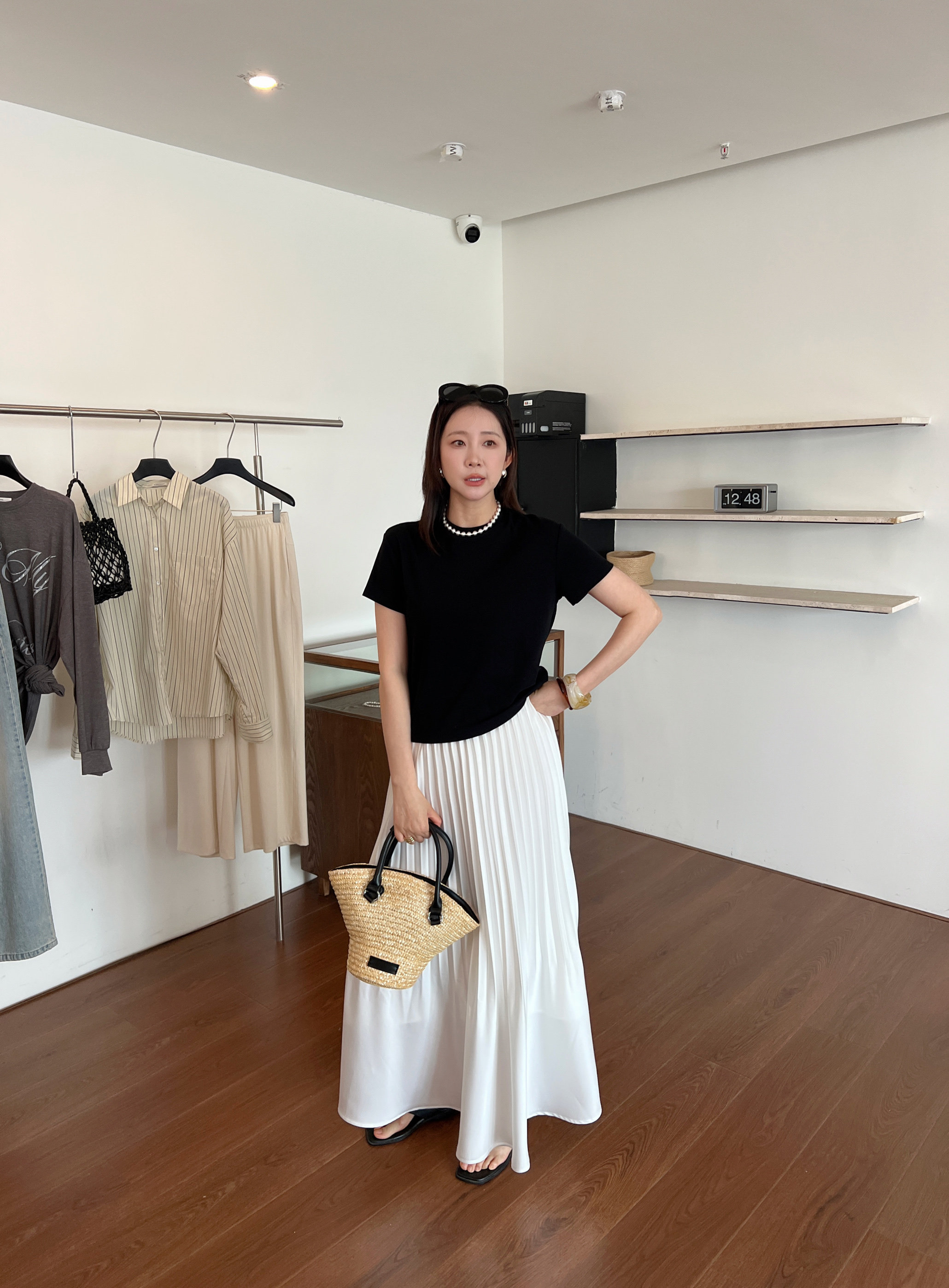 WIDELIA атласная плиссированная А-силуэт юбка со складками женская 2025 лето с резинкой на талии стройнящая юбка-русалка средней длины