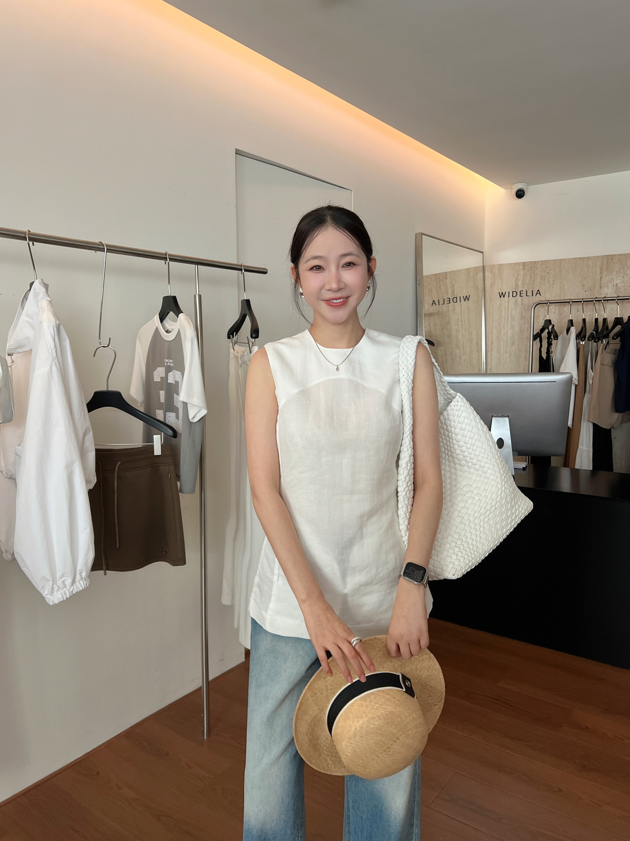 WIDELIA элегантная блузка с разрезом женская 2025 лето минималистичная универсальная приталенная без рукавов майка