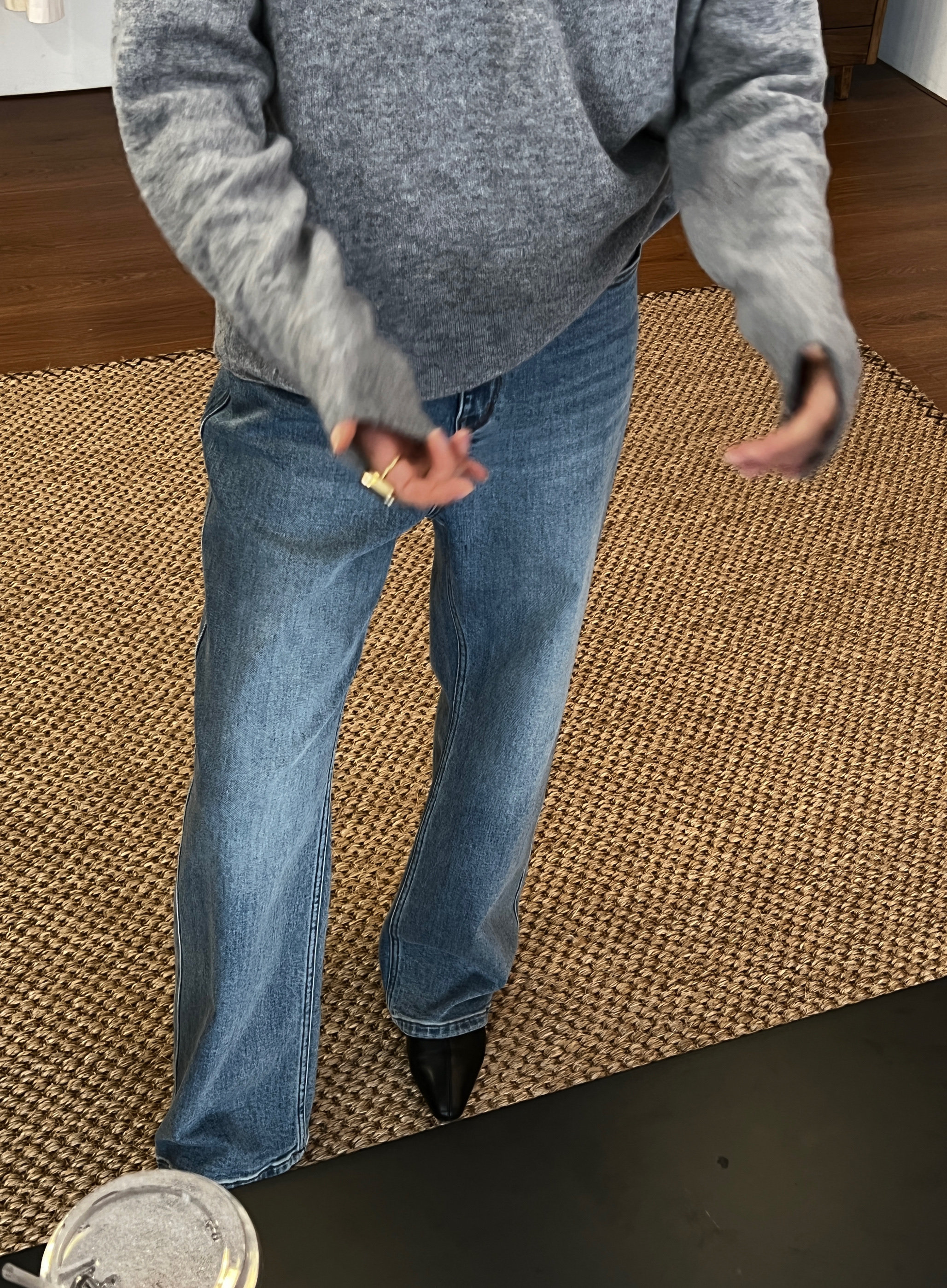 widelia узкие прямые универсальные стройнящие джинсы женские осень 2024 новинка стирка свободные повседневные длинные брюки