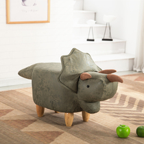Cute changing shoes stool animal wearing shoes stool dinosaur elephant crocodile storage short stool sub-contained sofa solid wood footstool