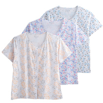 Cotton summer cardigan knitted half-sleeve vest cotton elderly womens double-sleeved short-sleeved mother-in-law home clothes