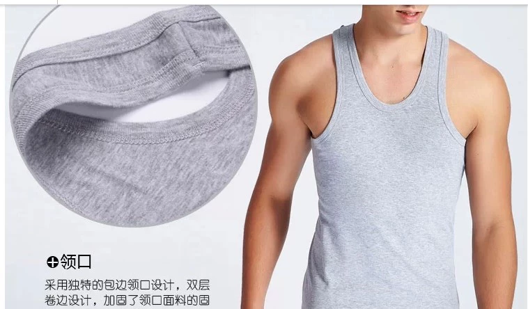 Vest nam cotton mùa hè chạm đáy không tay quanh cổ cotton áo len thể thao