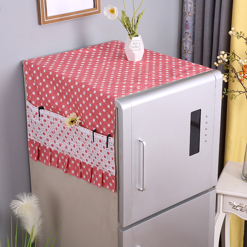 Refrigerator dust cover cloth cover washing machine cover cloth simple universal household oven single door double door decoration red